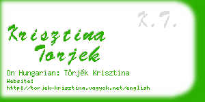 krisztina torjek business card
